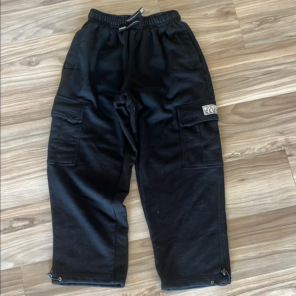 Black Cargo Pants with Adjustable Cuffs
